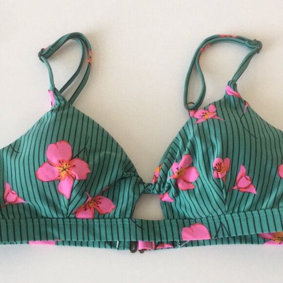 Billabong Seain Green Twist Island Bikini Top Large - Picture 6 of 14